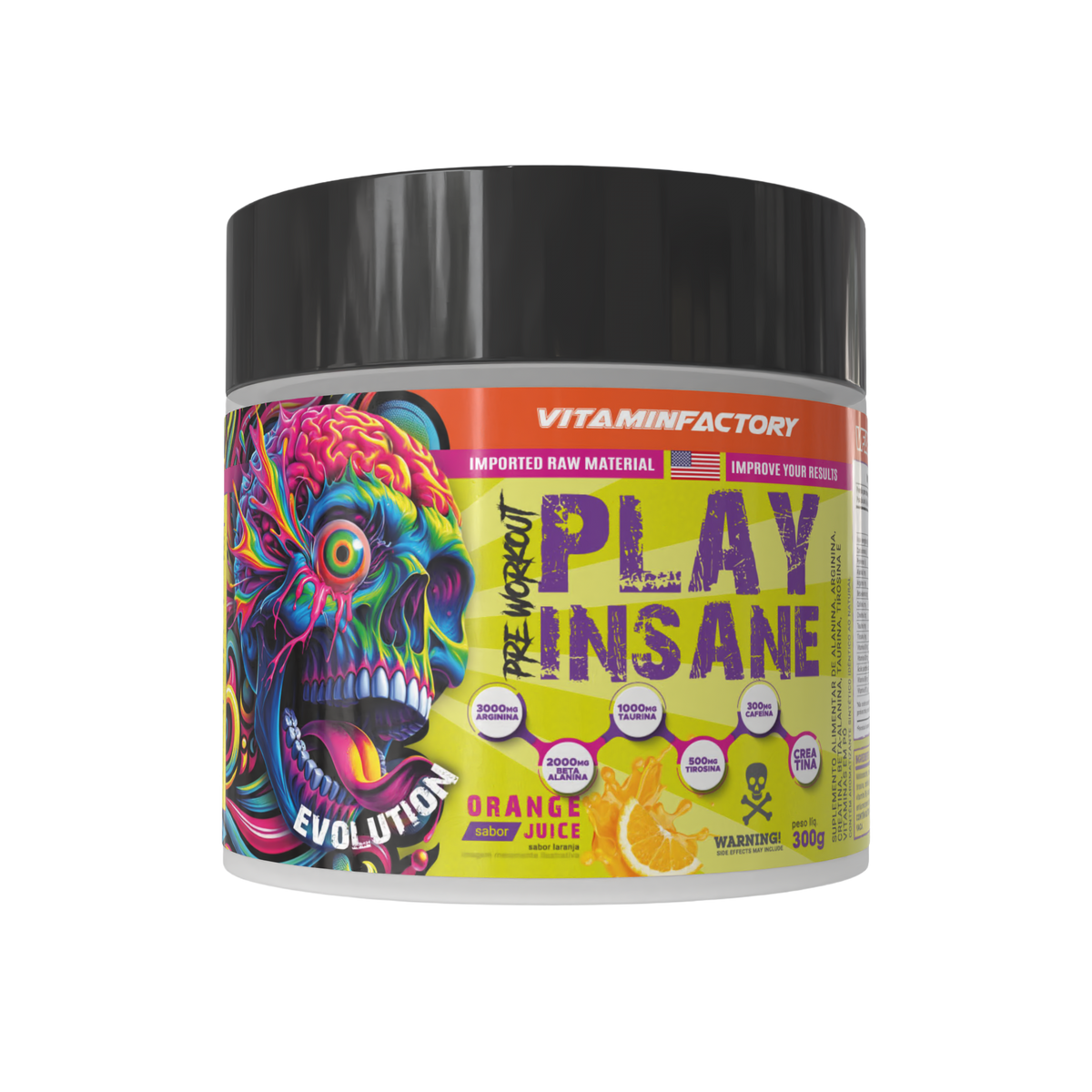 PLAY INSANE - PRÉ-TREINO LARANJA 300G