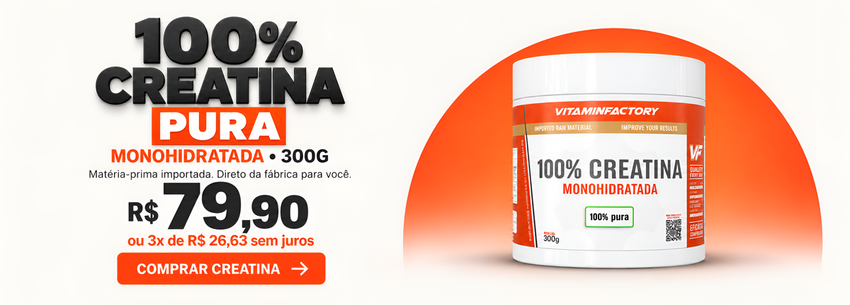 Creatina 100% pura monohidratada 300g por R$ 79,90
