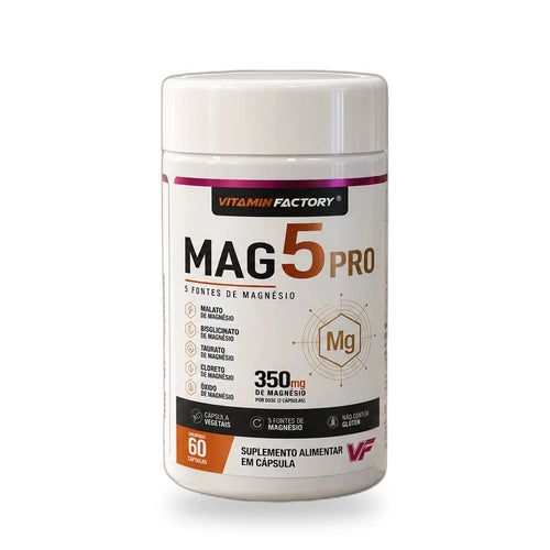 MAG5 PRO - 5 Fontes de Magnésio - 60 Cápsulas
