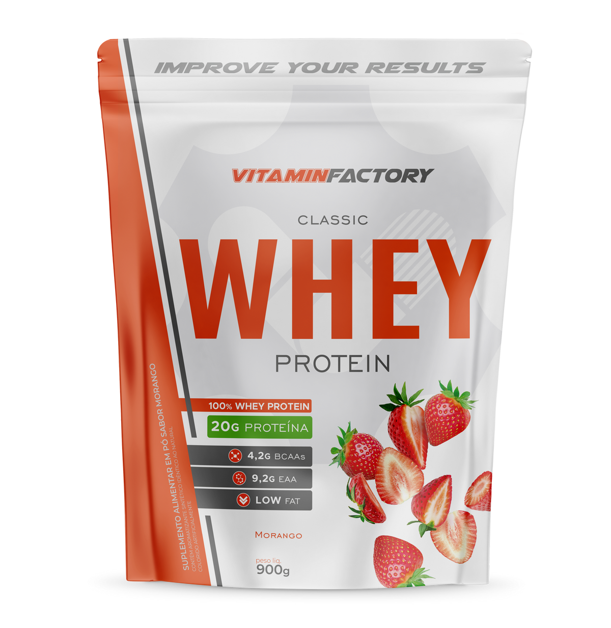 100% CLASSIC WHEY CONCENTRADO MORANGO