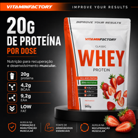 100% CLASSIC WHEY CONCENTRADO MORANGO