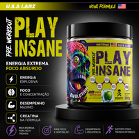 PLAY INSANE - PRÉ-TREINO MAÇÃ VERDE 300G