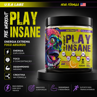 PLAY INSANE - PRÉ-TREINO LARANJA 300G